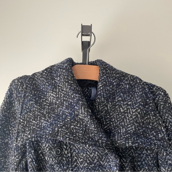 Free People Patricia Peplum Tweed Double Breasted Coat Blue Size 8 - Picture 3 of 9